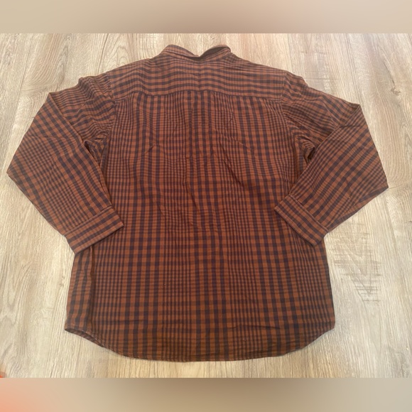 Columbia Men's Plaid Flannel Button Down Long Sleeve Shirt Large Brown - Picture 2 of 6